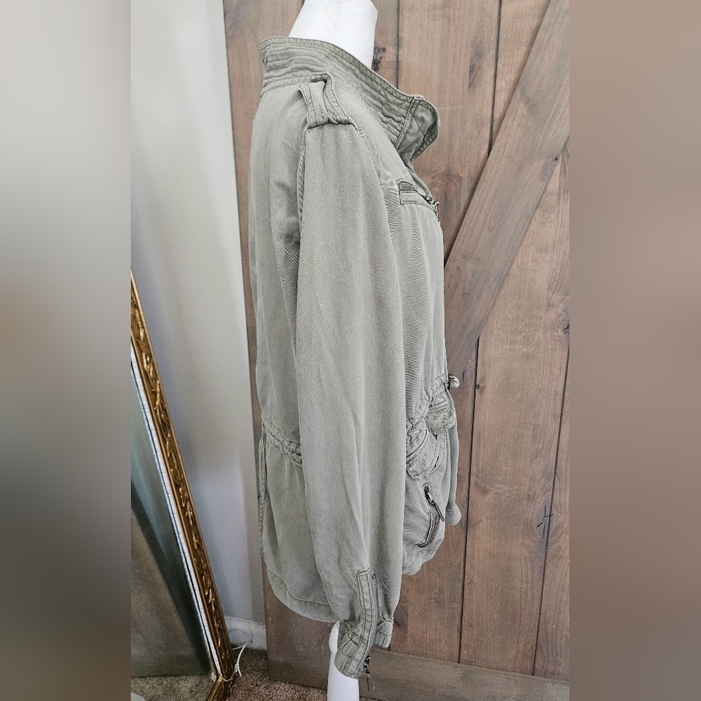 Max Jeans 100% Tencel Utility Jacket Light Olive Green Medium - Picture 12 of 15